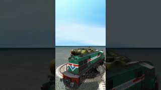 Massive Dangerous Train Drift On Circle Bumpy Tracks 😱🔥 BeamNG.Drive Train 3D #shorts