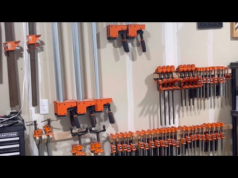 Super Easy Tool Storage For Woodworking - Clamp Wall - Garage - DIY