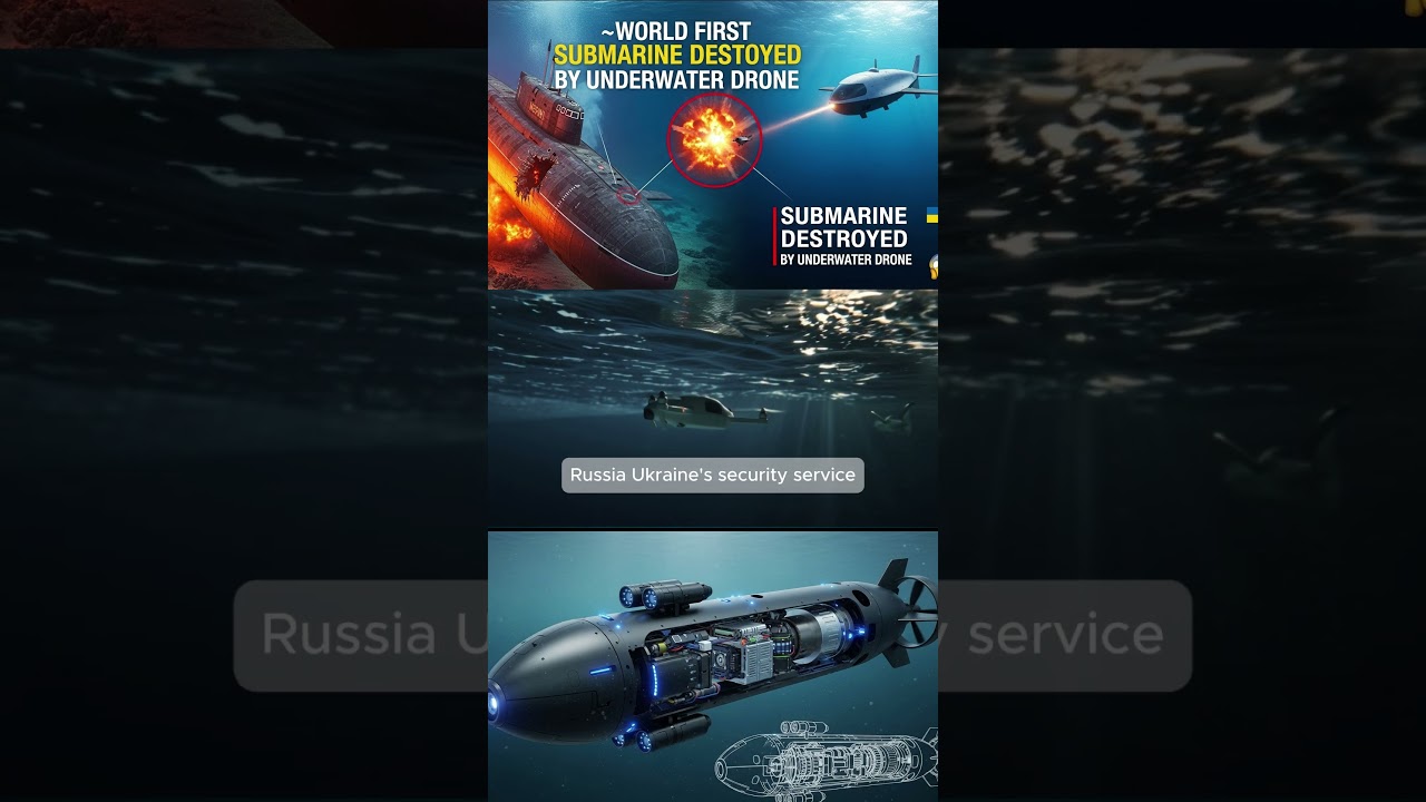 Russian Submarine Destroyed by Ukrainian Underwater Drones
