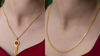 Latest dailywear gold chain designs 
