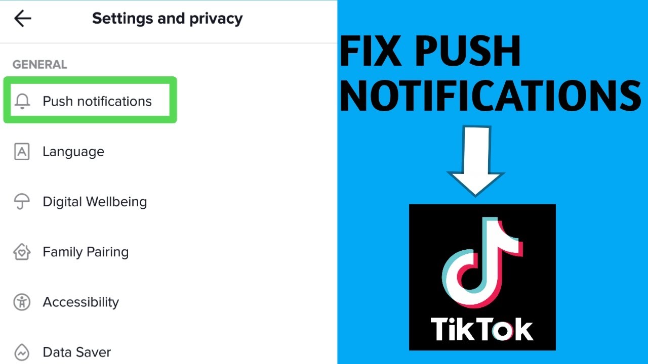 how to fix push notifications  not showing on tiktok for free
