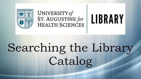 Searching the Library Catalog