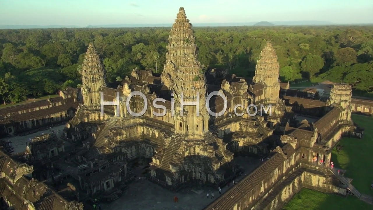 Drone Video Of Angkor Wat Temple, Cambodia, Siem Reap, Cambodia