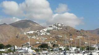 Serifos island Greece, clouds passing over Hora. Time lapse video