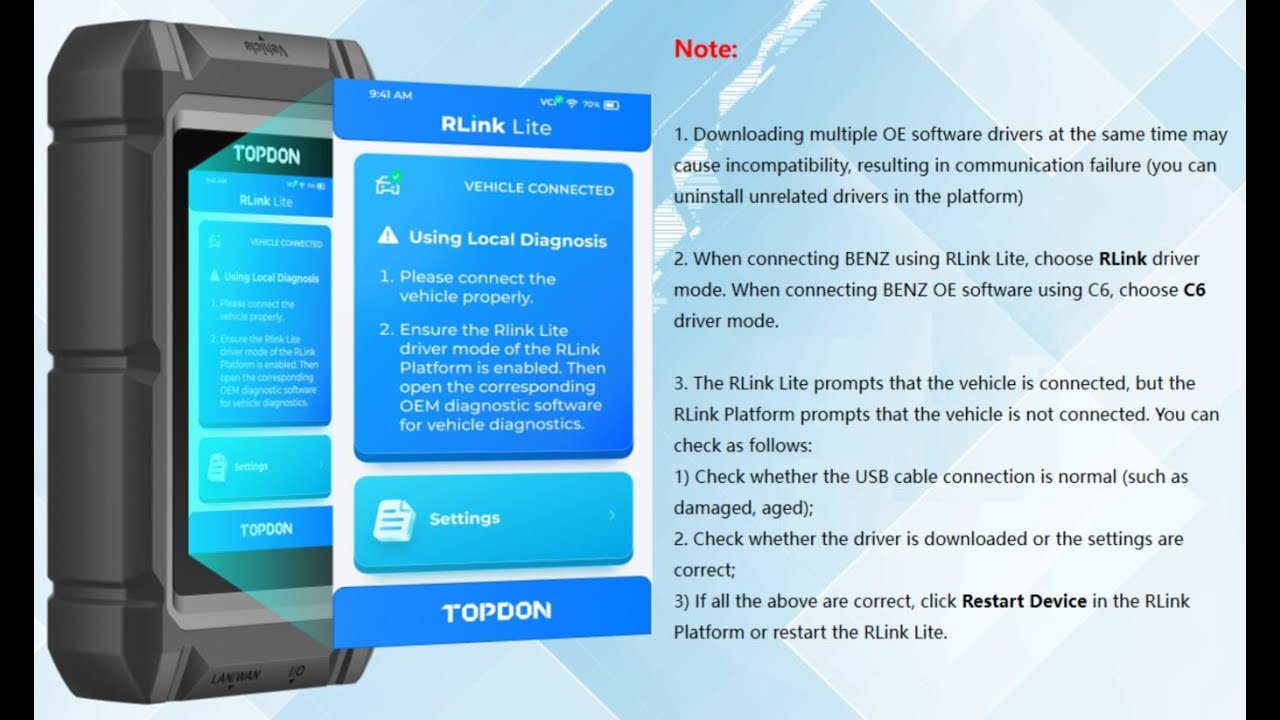 How to Use TOPDON Rlink Lite with MB VDM Software-OBDII365