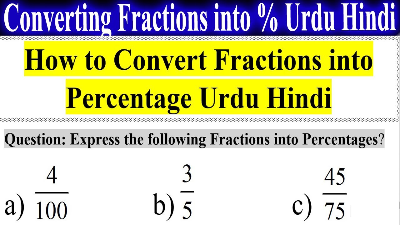 How to Convert Fraction into Percentage - Fraction for kids | Naimat Maths