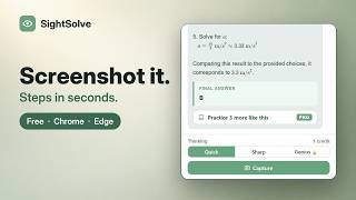 SightSolve — Screenshot Any Homework Question, Get The Steps & Answer (Chrome Extension) screenshot 5