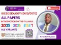 Introduction to CIE IGCSE Biology (0610/0970) Syllabus All Papers All Variants