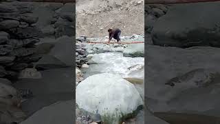 The Reskey Man Corissing The Small Bridg