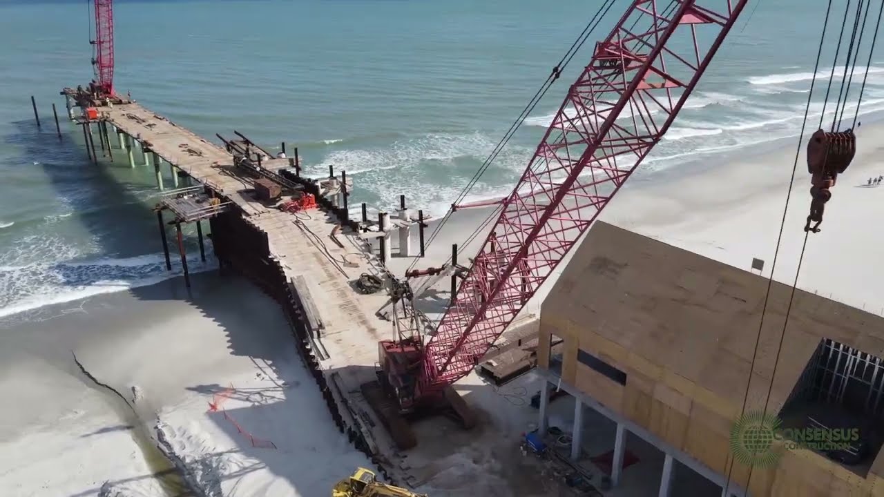 Building a Concrete Pier on the Ocean - Surfside Fishing Pier - Consensus Construction