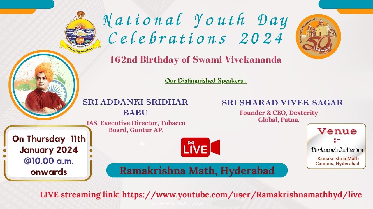 National Youth Day Celebrations 2024 162nd Birthday of Swami ...