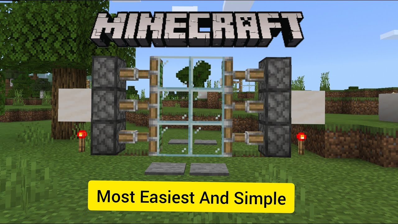 How To Make Easiest And Simple Automatic Door In Minecraft | #mcpe # ...