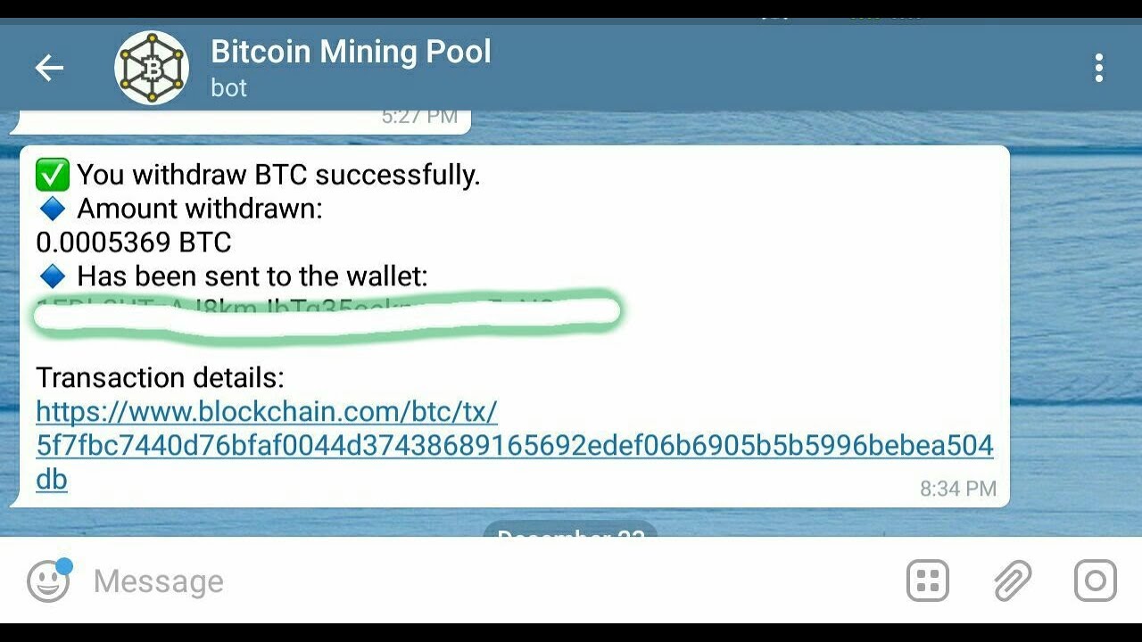 Bitcoin mining pool bot live withdrawal proof