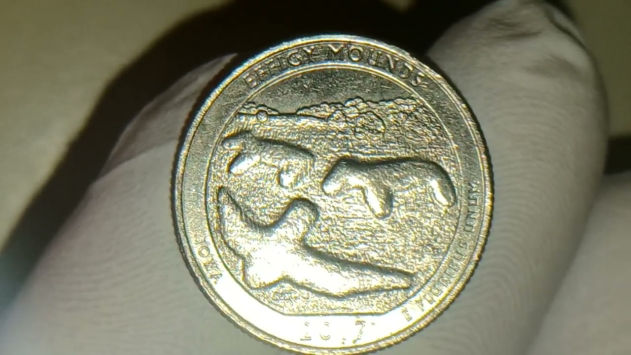 2017 P IOWA STATE QUARTER WITH AN AWESOME STRUCK THROUGH MINT ERROR REVERSE