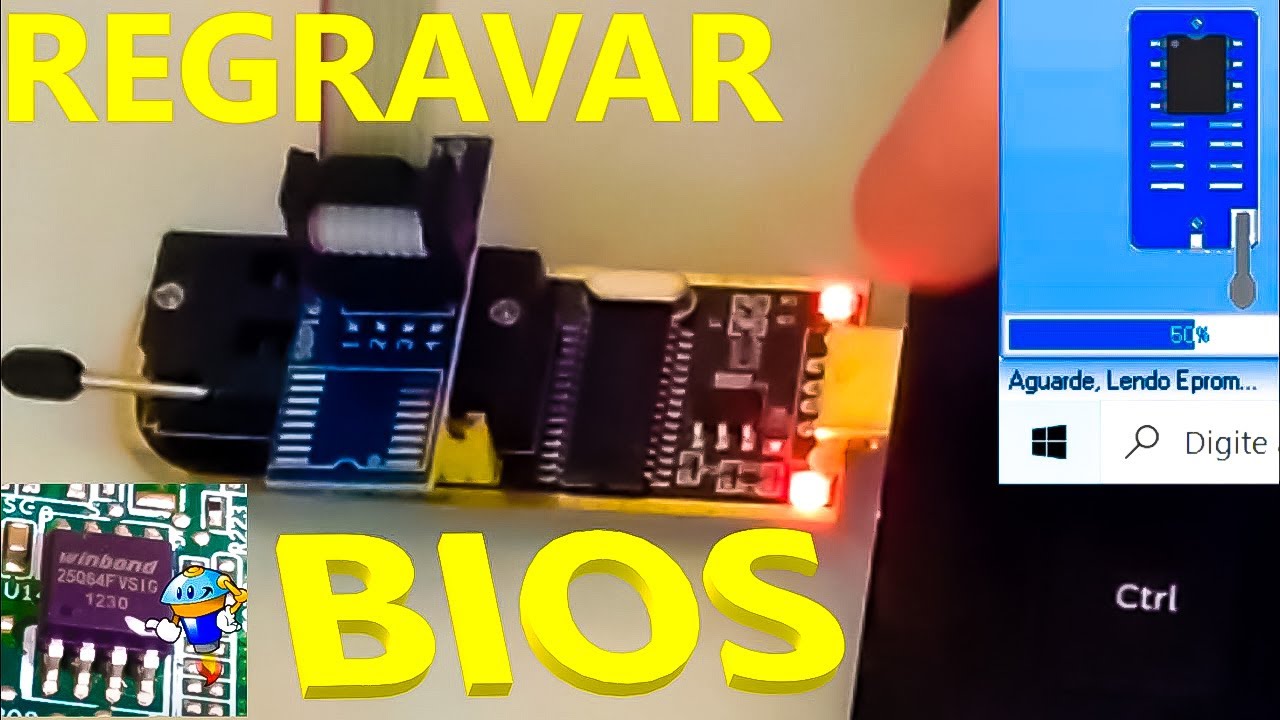 Como regravar bios corrompida - Notebook ou PC não inicia - Gravadora ...