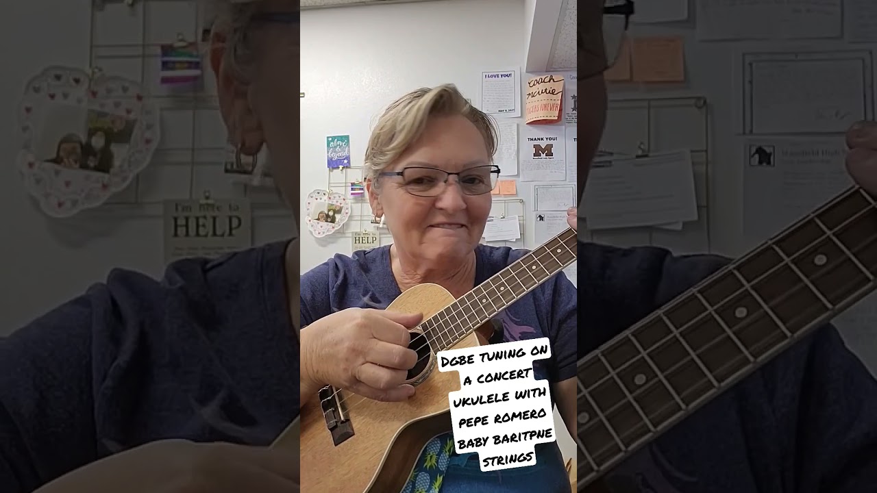 Pepe Romero Baby Baritone strings on a concert ukulele. DGBE tuning on a concert ukuele. 