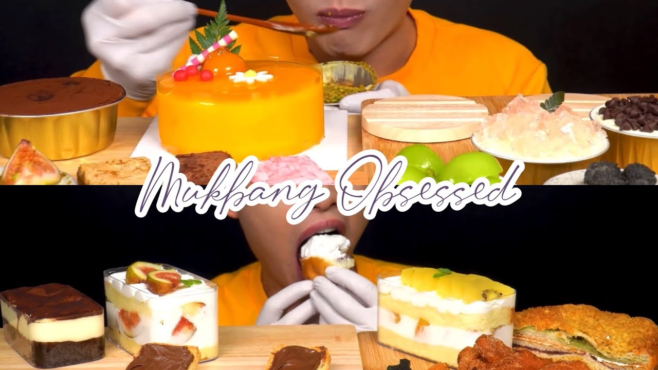 Mukbang ASMR | Korean Dessert Cookies Cake