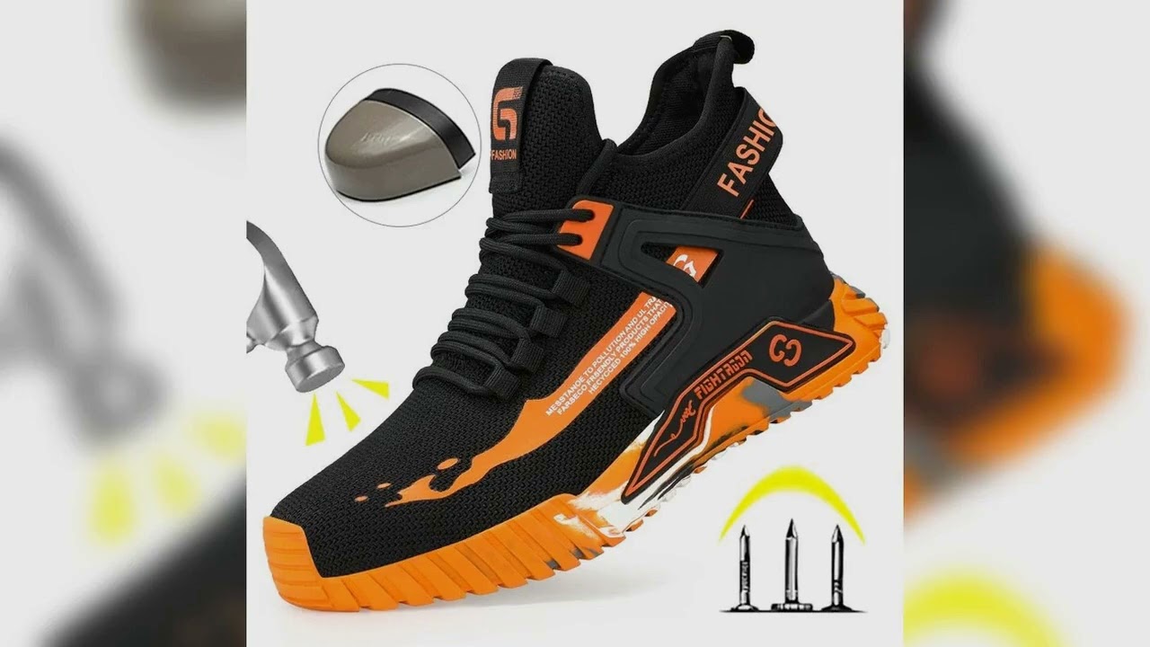 A must-have product! High Top Man Boots Safety Protective Shoes Steel Toe Work Shoes Men Anti-punc