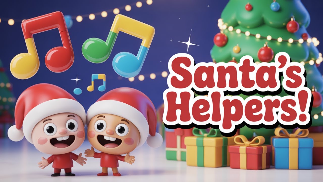 Маленькие помощники Санты 🎅🧸 Рождественская песня для детей. Веселая праздничная песня для малышей.