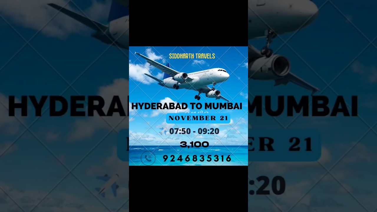 "Fly High✈️ for Less💰: Hyderabad to Mumbai Lowest Airfare Deals!"💯