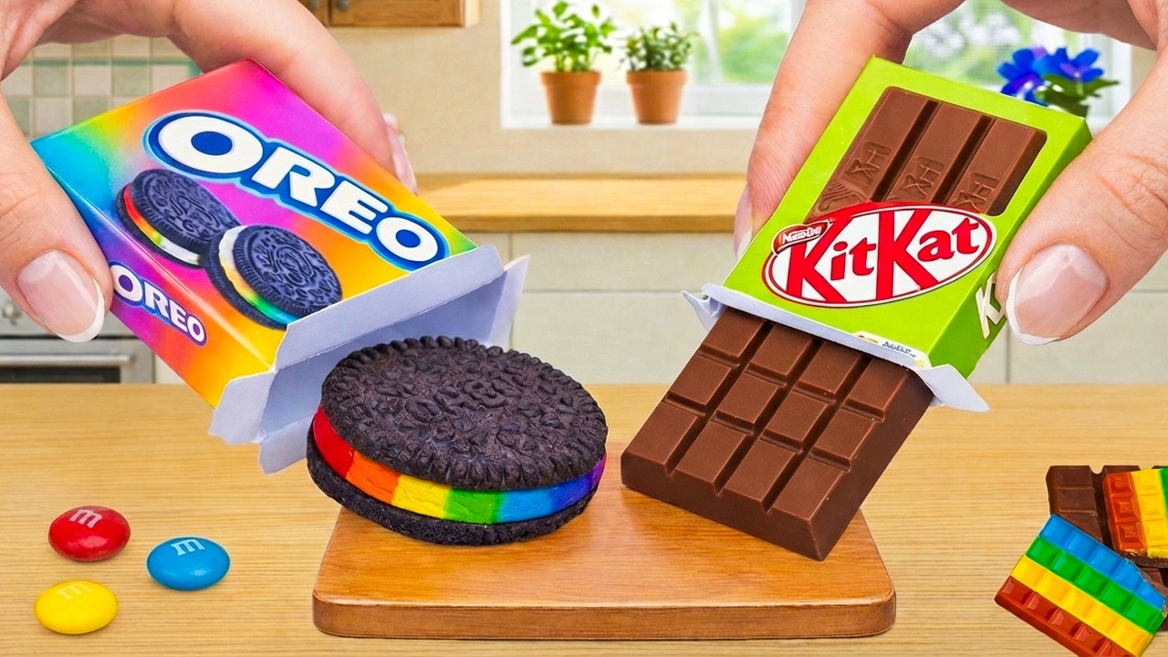 Mini Rainbow Cake Recipe Using KITKAT & OREO 🌈 Delicous Mini Rainbow Chocolate Cake Decorating Ideas