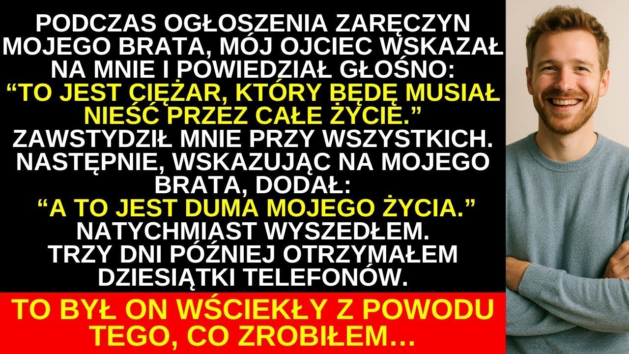 Ojciec nazwał mnie ciężarem przy wszystkich. Trzy dni później zadzwonił — wściekły..