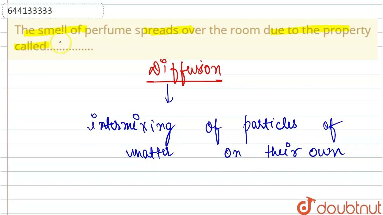 The smell of perfume spreads over the room due to the property called