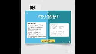 ITR 1-Tax Return Form| For Salary, Pension &amp; Interest Income#incometax #tax #knowledge #viral #india