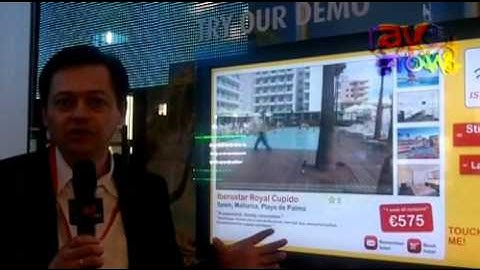 Barco (Belgium) Company Dzine Shows Interactive Digital Signage Software for Travel Agencies