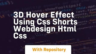 3d hover effect using css shorts webdesign html css