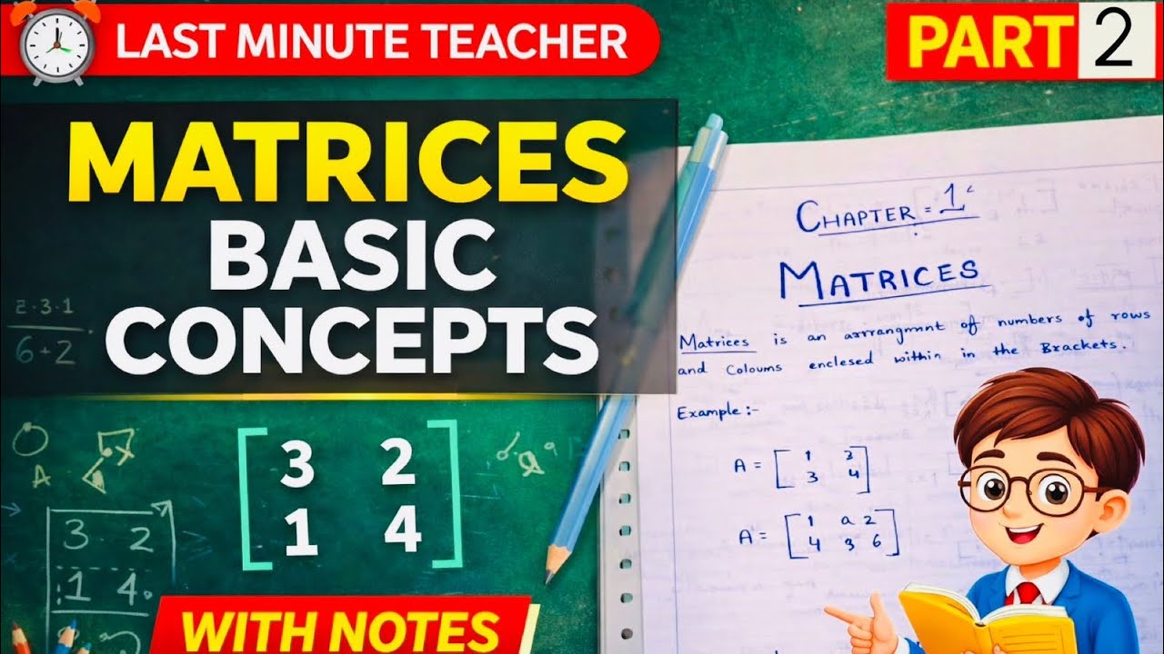 Matrices – Basics | Part 2📘 Covered all basics in simple way by LAST MINUTE TEACHER 😉 