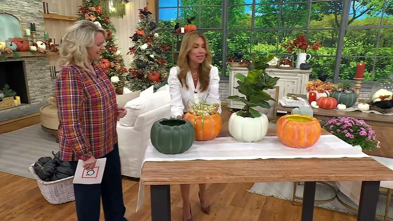 Simply Stunning 10" Indoor/Outdoor Pumpkin Planter by Janine Graff on QVC