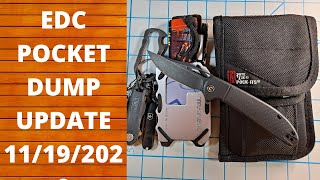 EDC POCKET DUMP UPDATE 11/19/2020, A NEW WAY TO CARRY MY EVERYDAY CARRY GEAR, NOT IN POCKETS
