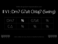 Ii v i  dm7 g7alt cmaj7 110 bpm  backing track