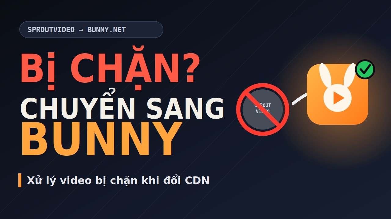 Chia sẻ quá trình chuyển từ Sproutvideo sang Bunny Stream và xử lý bị chặn