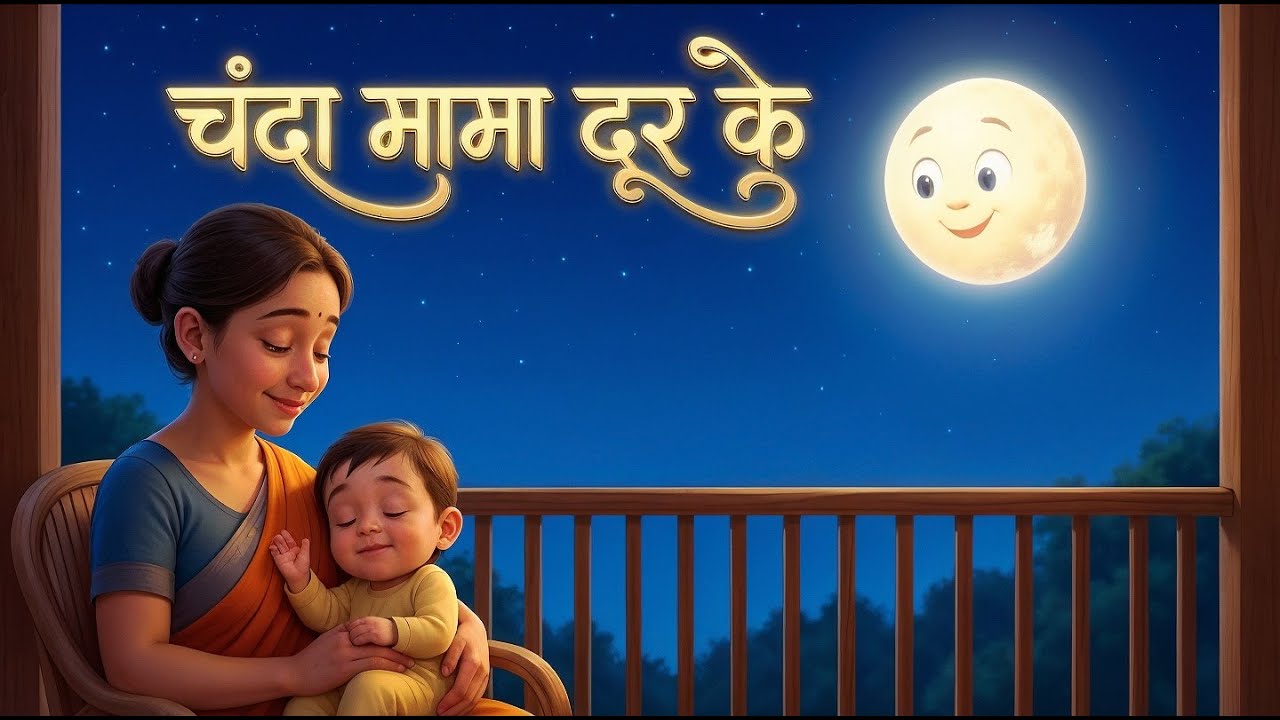 चंदा मामा दूर के Chanda Mama Door Ke I 3D Hindi Rhymes For Children | Hindi Poem | Rhymes Galaxy