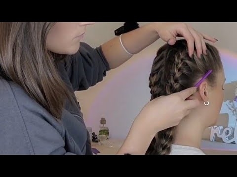 ASMR Perfectionist Hair Braiding - Delicate & Soft  French Brading With Finishing Touches & Combing