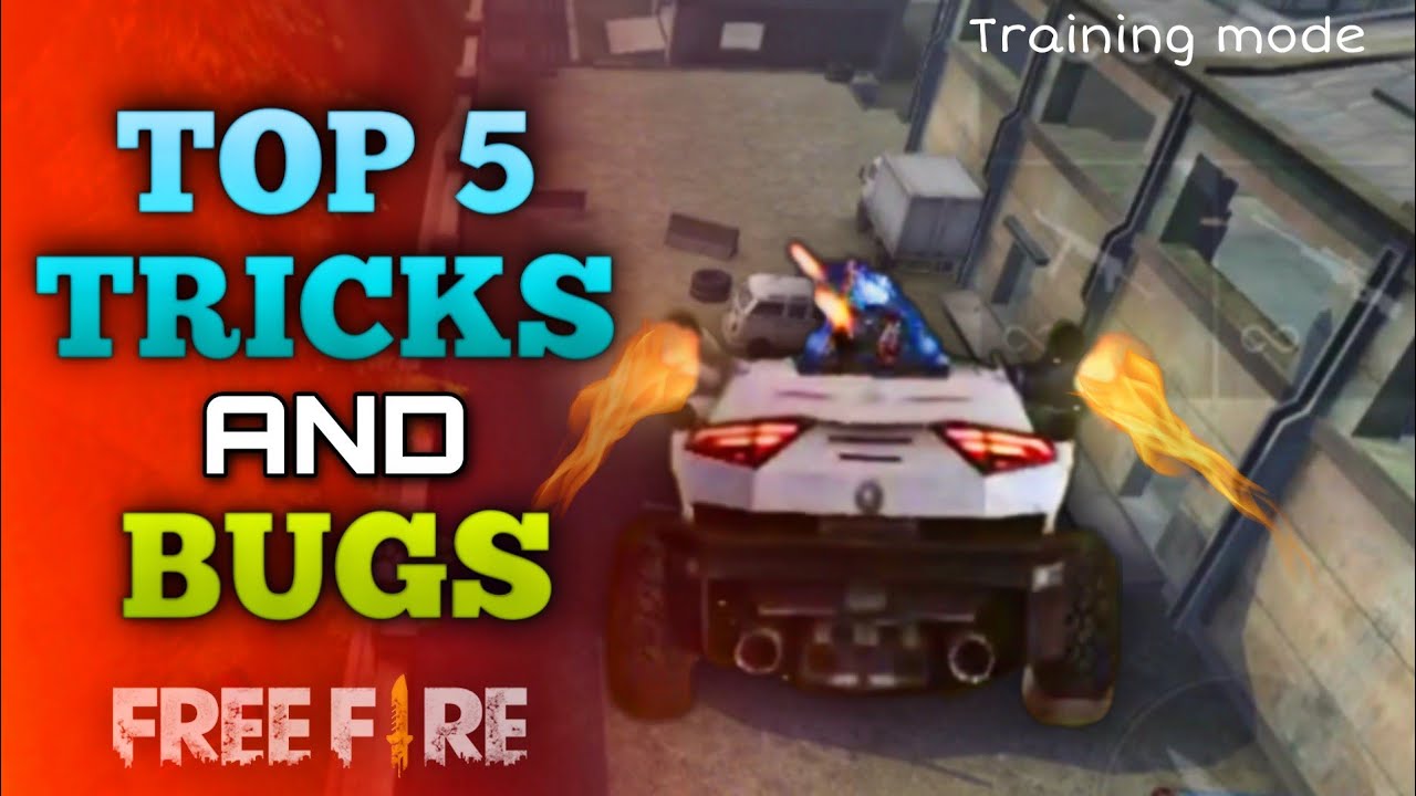 FREE FIRE TOP 5 TRICKS AND BUGS : TRAINING MODE | NEW GLITCH IN GARENA FREE FIRE