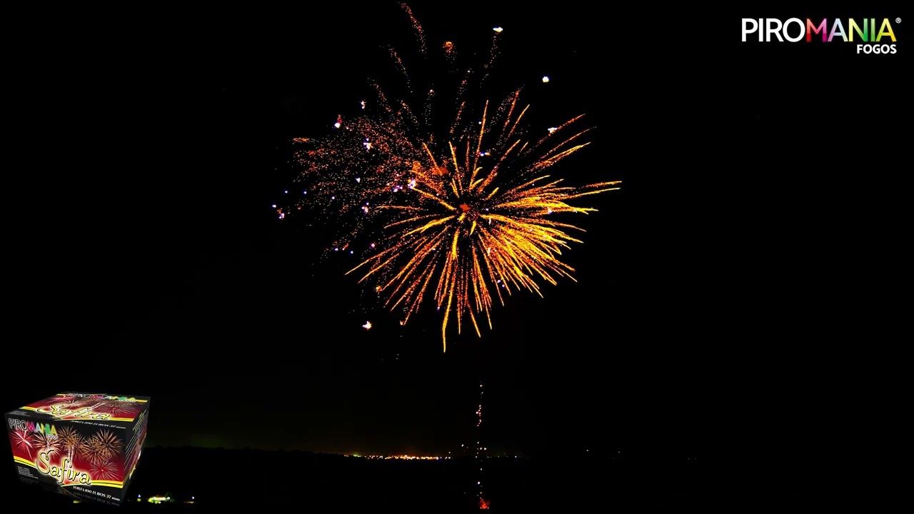 Torta Safira - 100 tubos de 37mm - Fogos Piromania