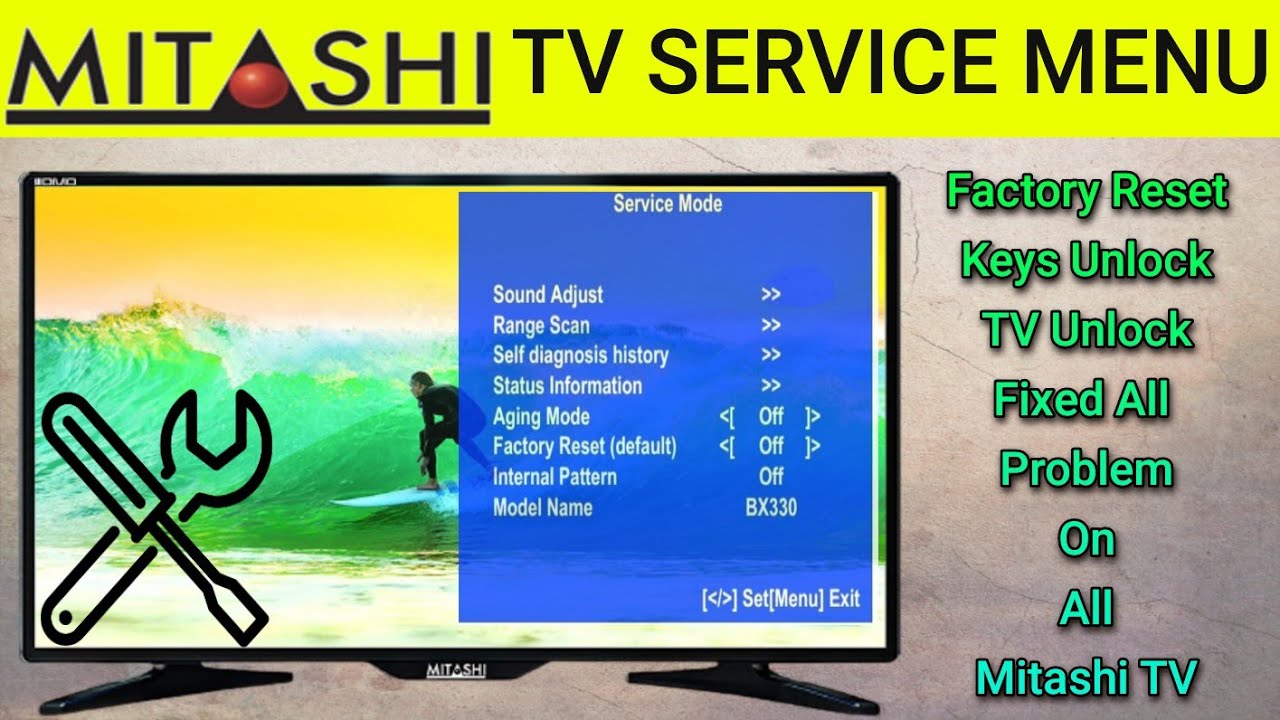 MITASHI TV Keys Lock Problem and Open Service Menu On All MITASHI TV