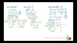 Alg 2 Unit 4 Study Guide #14-29