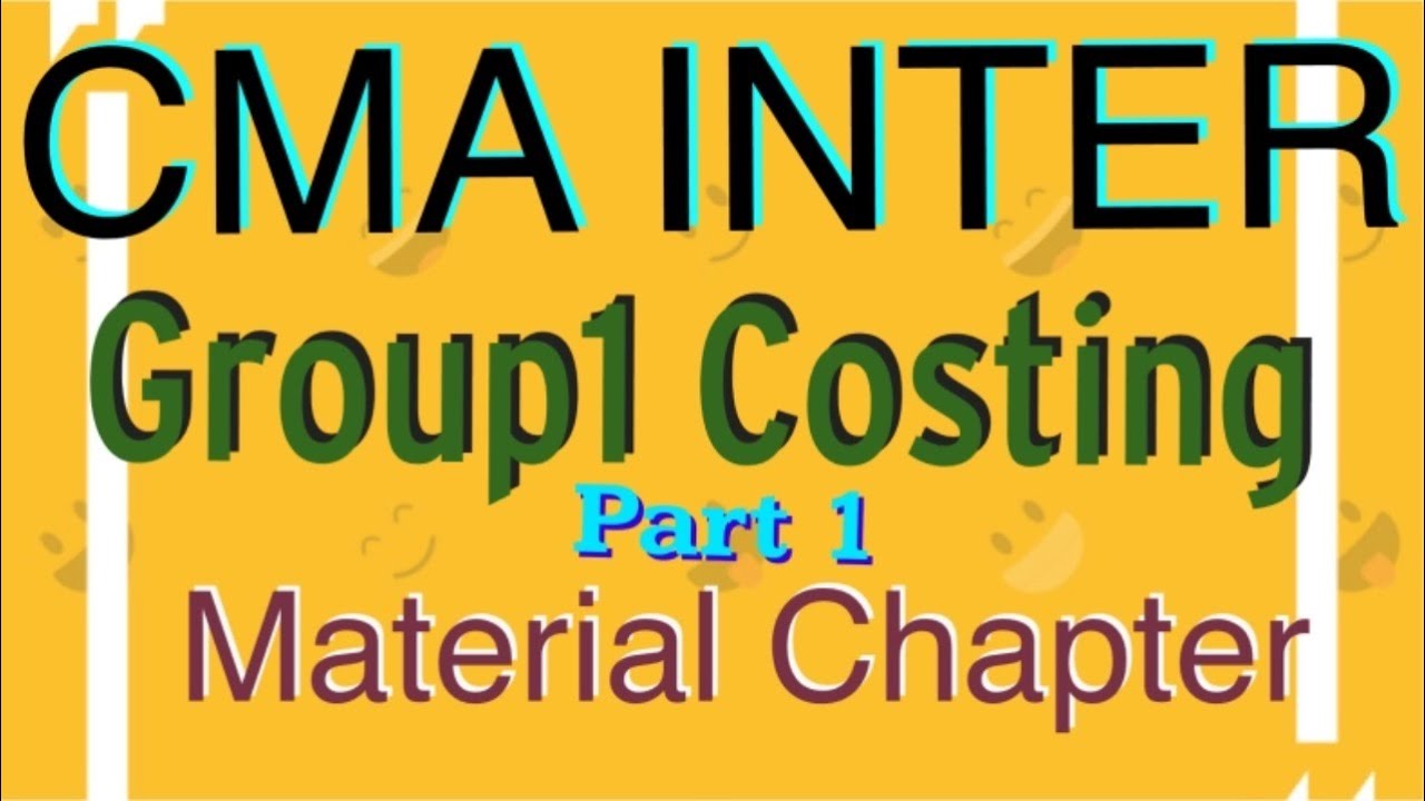 CMA Inter | Group1 Costing | Material Problems Solved | Examination Oriented | By CMA Rathna