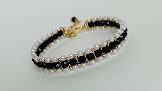 Beautiful and simple beads bracelet || bracelet making with beads || easy bracelet making