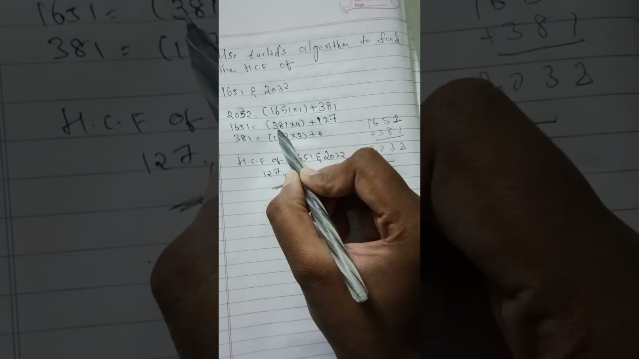 how to find hcf using Euclid's algorithm explanation in Telugu