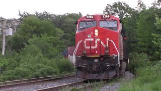 Stack Train CN 121 w/Inspection Car Hauling Ahead near Millview - Halifax, NS