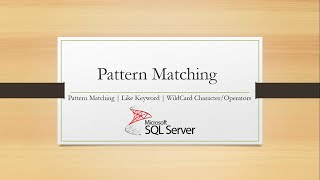 Pattern Matching | Like Operator | WildCard Charcters | Coding Studio | CodeWithRameez