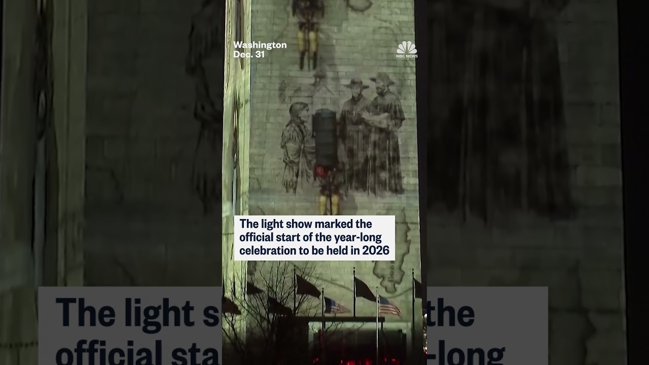 Washington Monument lit up for America’s 250th anniversary