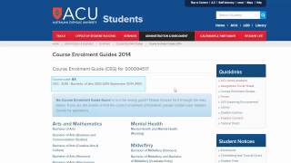 How to find and understand you Course Enrolment Guide