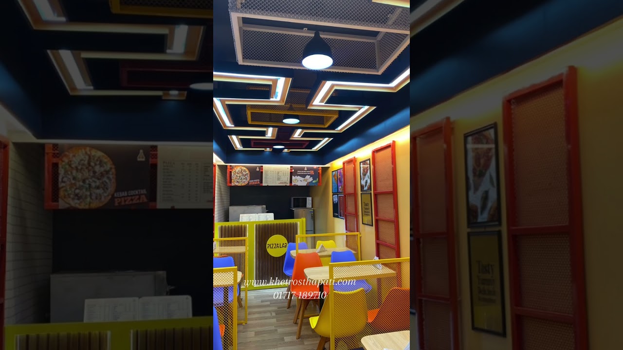 A chic and minimalist pizza shop INTERIOR DESIGN. 