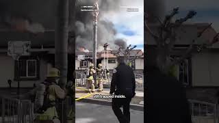 California firefighters rescue girl from burning home